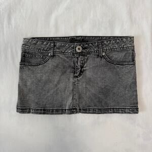 guess y2k gray denim mini skirt low rise zip pocket
